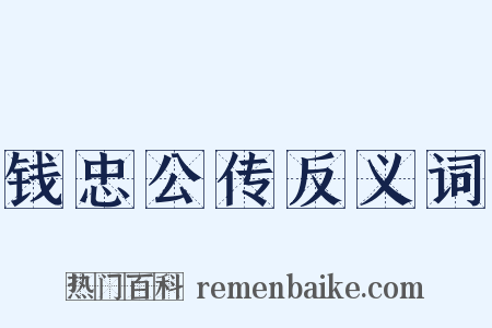 钱忠公传反义词是什么意思的图片